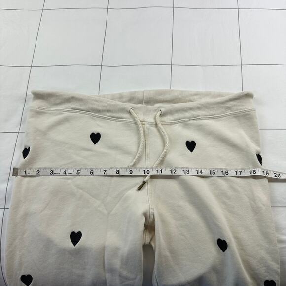The Great Pants Womens Small Cream Heart Embroidered Crop Jogger Sporty Casual - Picture 8 of 12